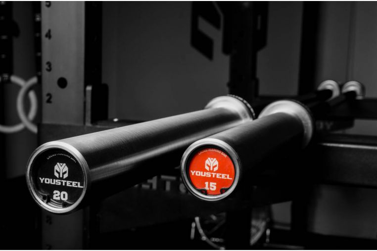 Гриф для штанги L201 см D50мм YouSteel Training Bar XF-15 красный+хром фото 3