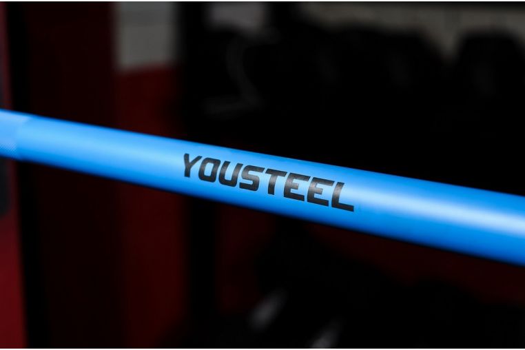 Гриф L2200мм D50мм YouSteel Training Bar XF-20, 20 кг синий + хром фото 4