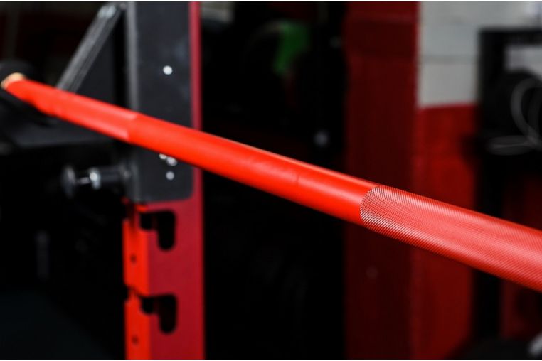 Гриф YouSteel Training Bar XF-20, 20 кг, длина 2200 мм, D28 мм, красный + хром фото 1