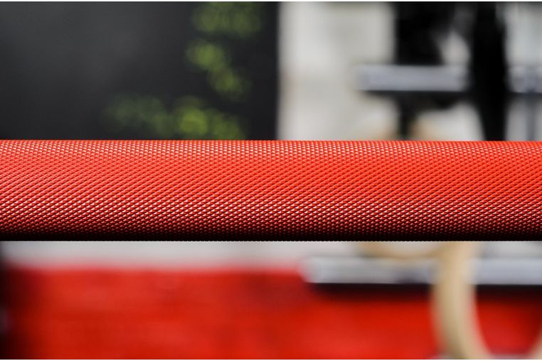 Гриф YouSteel Training Bar XF-20, 20 кг, длина 2200 мм, D28 мм, красный + хром фото 2