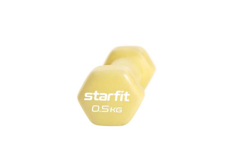 Гантель неопреновая Core 0,5 кг Star Fit DB-201 желтый пастельный 