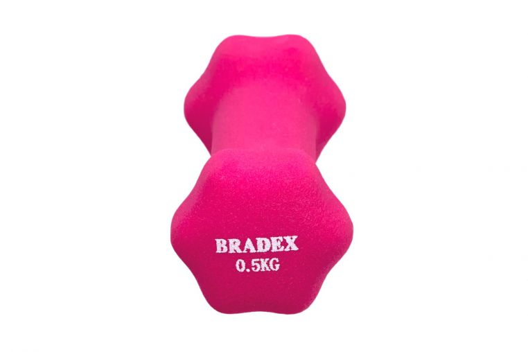 Гантели неопреновые, 0.5 кг Bradex SF 0539 розовая фото 2