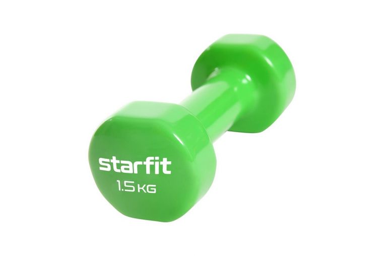 Гантель виниловая, 1,5 кг Star Fit Core DB-101 зеленый 