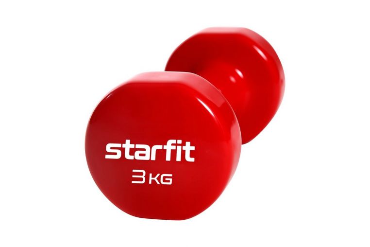 Гантель виниловая Core 3 кг Star Fit DB-101 красный фото 2