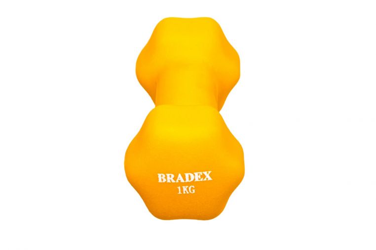 Гантели неопреновые, 1 кг Bradex SF 0540 желтая фото 5