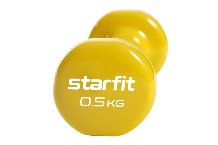 Гантель виниловая Core 0,5 кг Star Fit DB-101 желтый фото 2