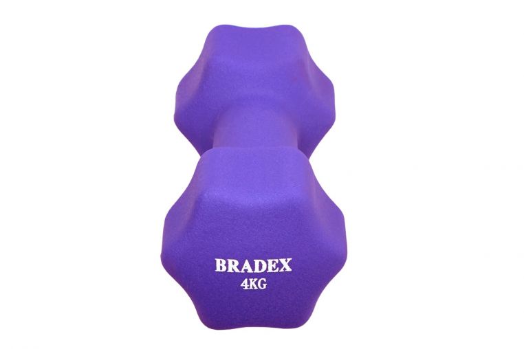 Гантели неопреновые, 4 кг Bradex SF 0544 фиолетовая фото 8
