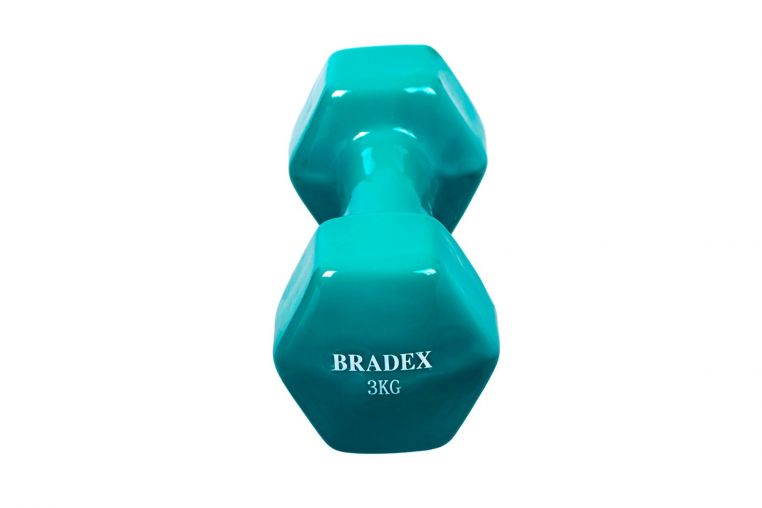 Гантель обрезиненная, 3 кг Bradex SF 0536 голубая фото 1