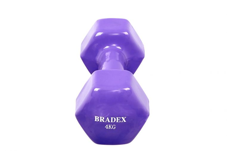 Гантель обрезиненная 4кг Bradex SF 0537 фиолетовый фото 2