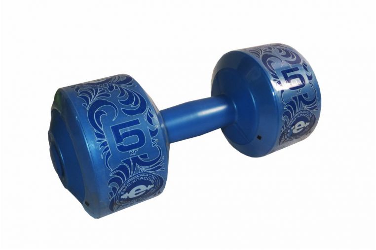Гантель (корпус пластик 5 кг Euro Classic синий фото 1