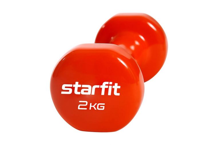 Гантель виниловая Core Star Fit DB-101 2 кг, оранжевый, 2 шт фото 2