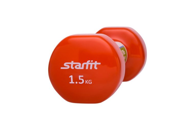 Гантель виниловая 1,5 кг Star Fit DB-101 оранжевый фото 1