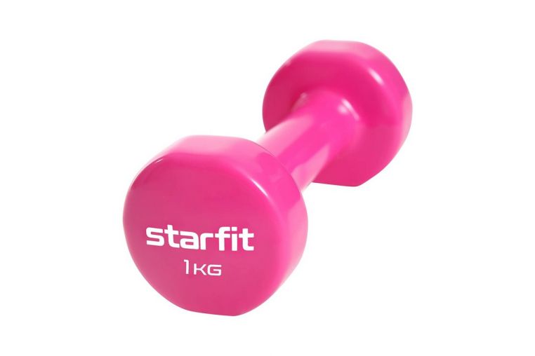Гантель виниловая Core Star Fit DB-101 1 кг, розовый, 2 шт фото 3