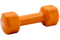 Гантель в виниловой оболочке 2 кг Profi-Fit форма шестигранник, оранжевый