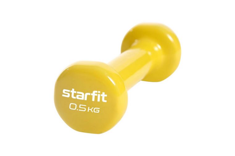 Гантель виниловая Core Star Fit DB-101 0,5 кг, желтый, 2 шт 