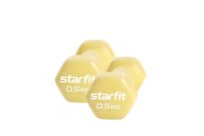 Гантель неопреновая Core 0,5 кг Star Fit DB-201 желтый пастель, пара