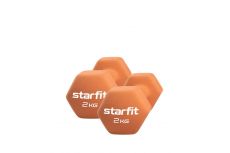 Гантель неопреновая Core 2 кг Star Fit DB-201 оранжевый пастель пара