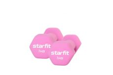 Гантель неопреновая Core 1 кг Star Fit DB-201 розовый пастель, пара