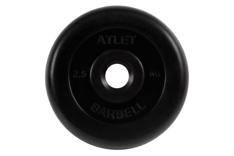 Диск обрезиненный d31мм MB Barbell Atlet 2,5кг черный MB-AtletB31-2,5 