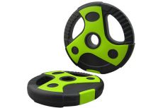 Диск пластиковый, цемент, d26 мм Sportex, 2,5 кг CPL-200 чёрный с зелеными вставками