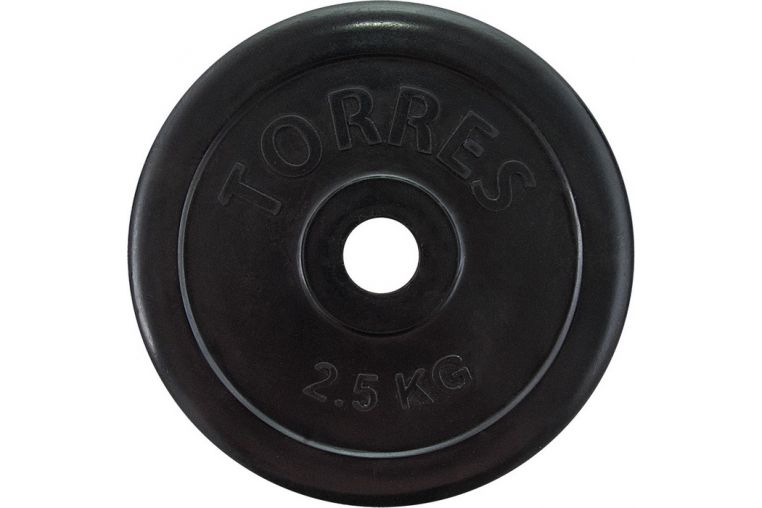 Диск обрезиненный Torres 2,5 кг PL50692, d.25мм 