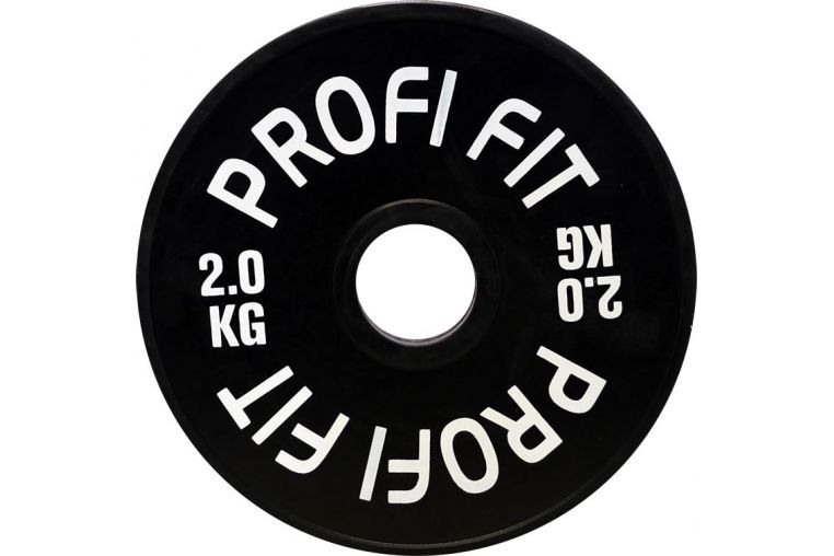 Диск для штанги Profi-Fit каучуковый, черный, d-51 2кг 