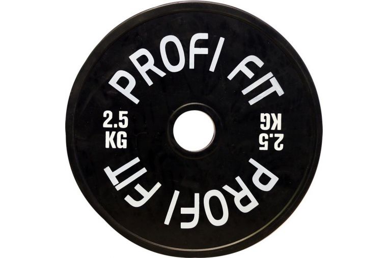 Диск для штанги Profi-Fit каучуковый, черный, d-51 2,5кг 