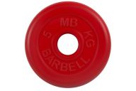 Диск обрезиненный d51мм MB Barbell MB-PltC51-5 5кг красный