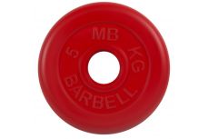 Диск обрезиненный d51мм MB Barbell MB-PltC51-5 5кг красный