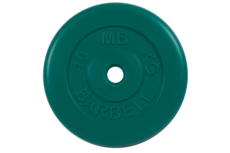 Диск обрезиненный d31мм MB Barbell MB-PltC31-10 10 кг зеленый 