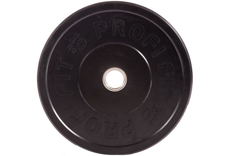 Диск для штанги Profi-Fit каучуковый, черный, d-51 10кг 