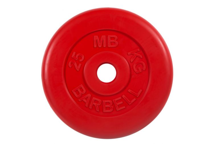 Диск обрезиненный d51мм MB Barbell MB-PltC51-25 25кг красный 