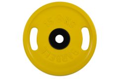 Диск олимпийский d51мм евро-классик с ручками MB Barbell MB-PltСS-15 15 кг желтый