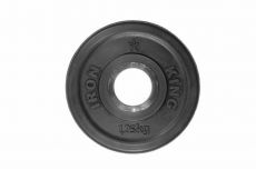 Диск Евро-Классик обрезиненный черный Iron King 1,25 кг, диаметр 51мм