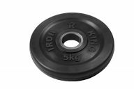 Диск Евро-Классик обрезиненный черный Iron King 5 кг, диаметр 51 мм