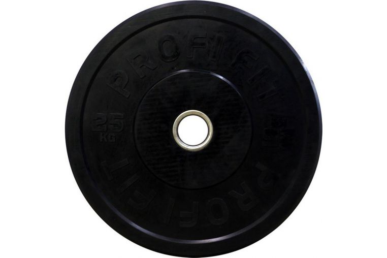 Диск для штанги Profi-Fit каучуковый, черный, d-51 25кг 