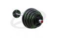 Диск олимпийский, полиуретановый, с 4-мя хватами, цвет черный с ярко зелеными полосами, 20 кг Oxide Fitness OWP01 фото 1