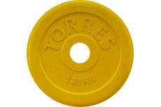 Диск обрезиненный Torres 1,25 кг PL50381, d.25мм, желтый