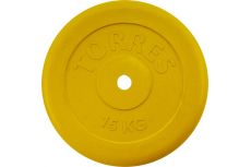Диск обрезиненный Torres 15 кг d.25мм PL504215, желтый