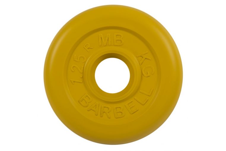 Диск обрезиненный d31мм MB Barbell MB-PltC31-1,25 1,25 кг желтый 