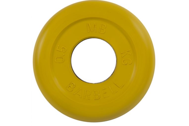 Диск обрезиненный d31мм MB Barbell MB-PltC31-0,5 0,5 кг желтый 