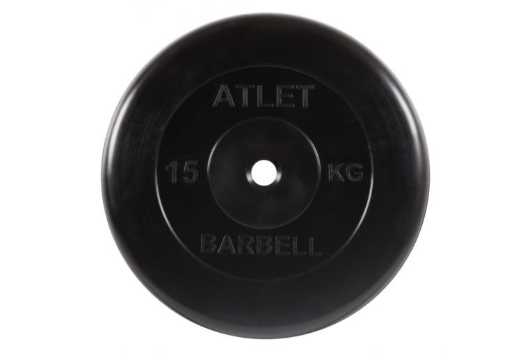 Диск обрезиненный d26мм MB Barbell MB-AtletB26-15 15кг черный 