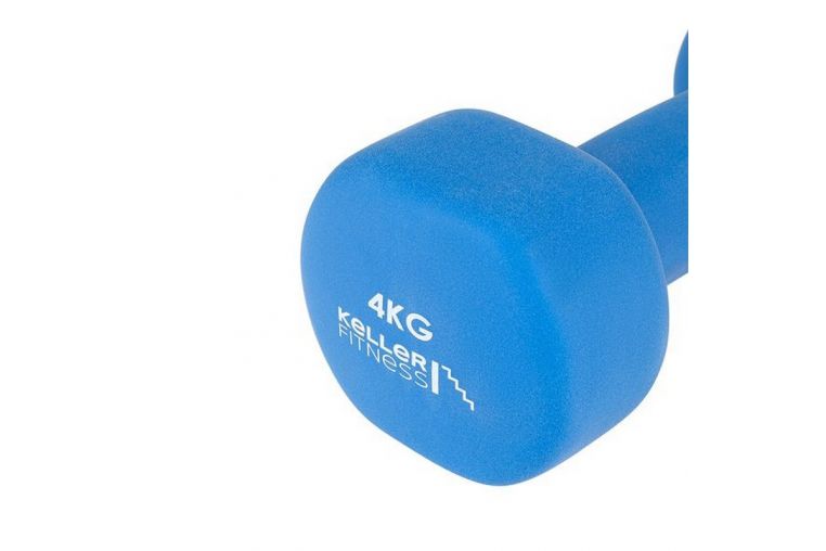 Гантель 4 кг Kett-UP KELLER FITNESS, неопреновая KU155.4 синий, (2шт) фото 3