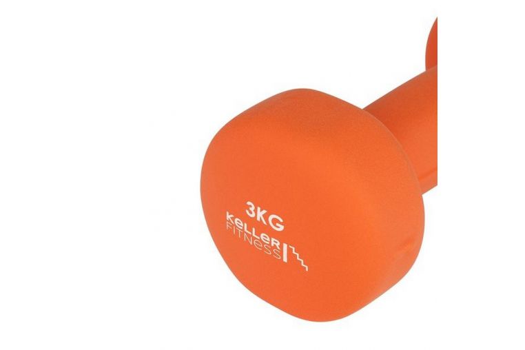 Гантель 3 кг Kett-UP KELLER FITNESS, неопреновая KU155.3 оранжевый, (2шт) фото 3