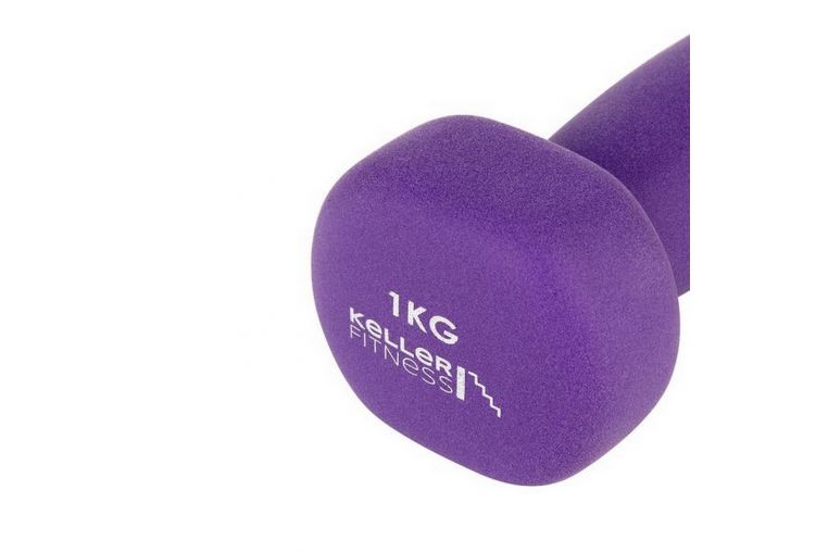 Гантель 1 кг Kett-UP KELLER FITNESS, неопреновая KU155.1 фиолетовый, (2шт) фото 3