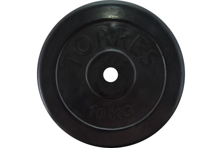 Диск обрезиненный Torres PL507110, D25 мм 10 кг, черный 
