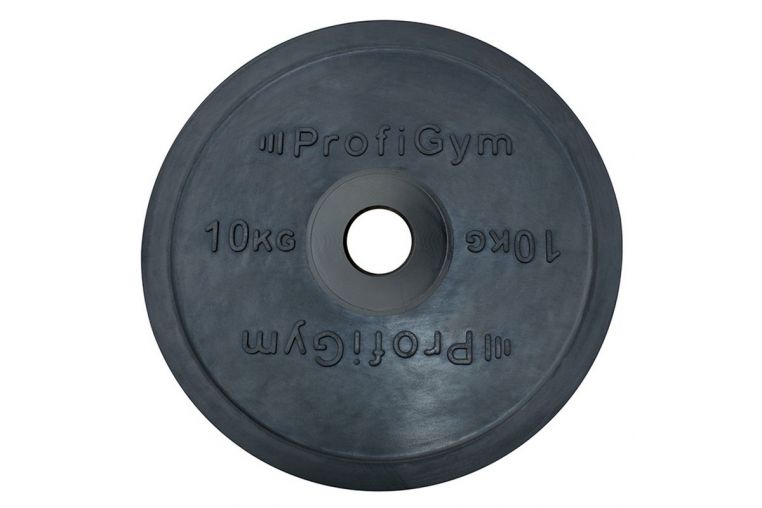 Диск ProfiGym олимпийский (51мм) обрезиненный 10 кг, черный ДО-10/51 