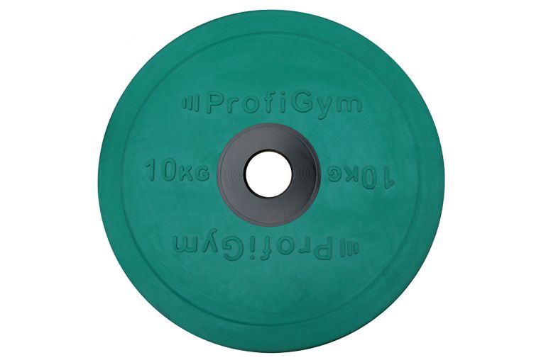 Диск Profigym олимпийский (51мм) обрезиненный 10 кг, зеленый ДОЦ-10/51 