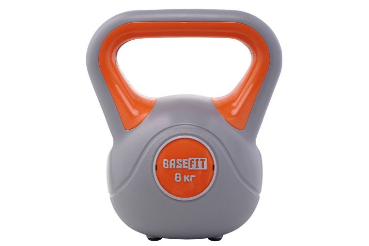 Гиря пластиковая 8 кг BaseFit DB-503 серый\оранжевый 