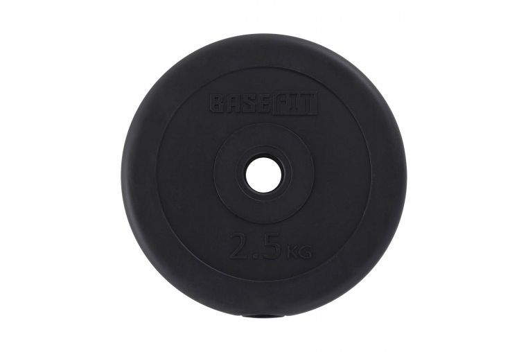 Диск пластиковый 2,5 кг BaseFit d26 мм BB-203 черный 